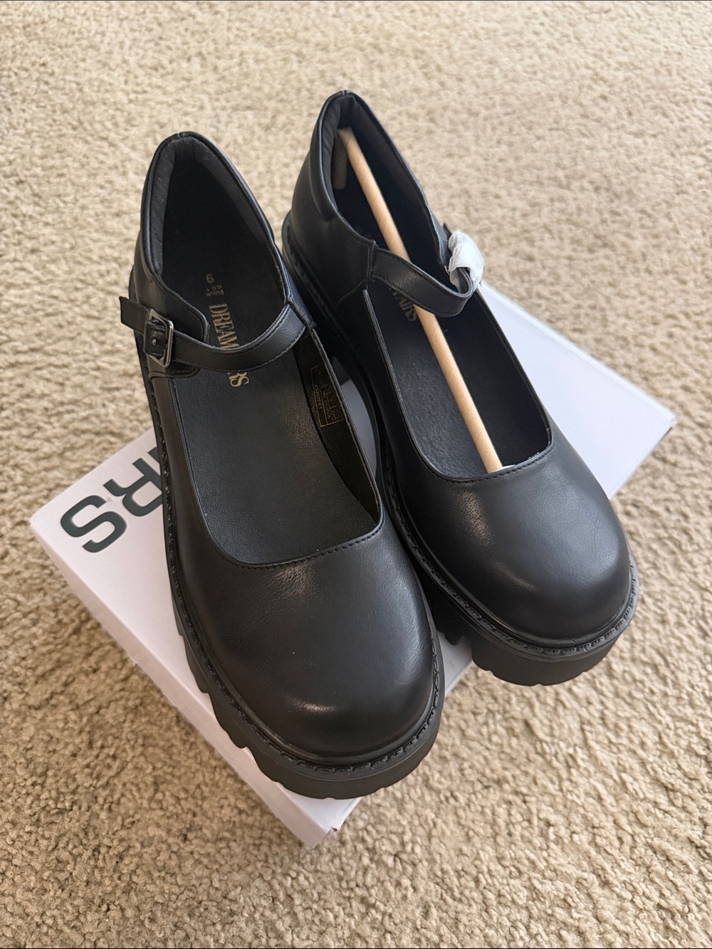 Dream Pairs Black Mary Jane Platform Clogs